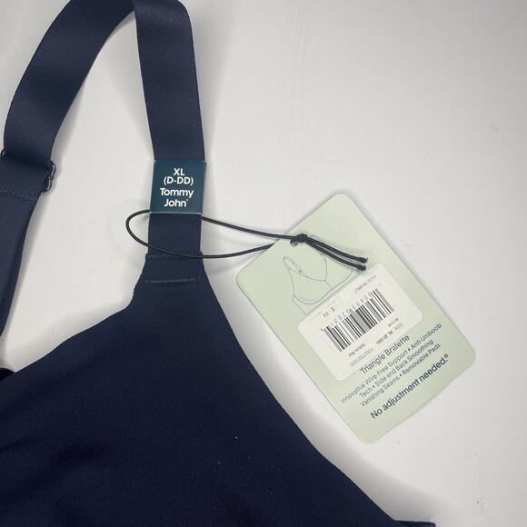 Tommy John Comfort‎ Smoothing Triangle Bralette Navy XL (D-DD) Wire Free T-Shirt - Picture 5 of 10